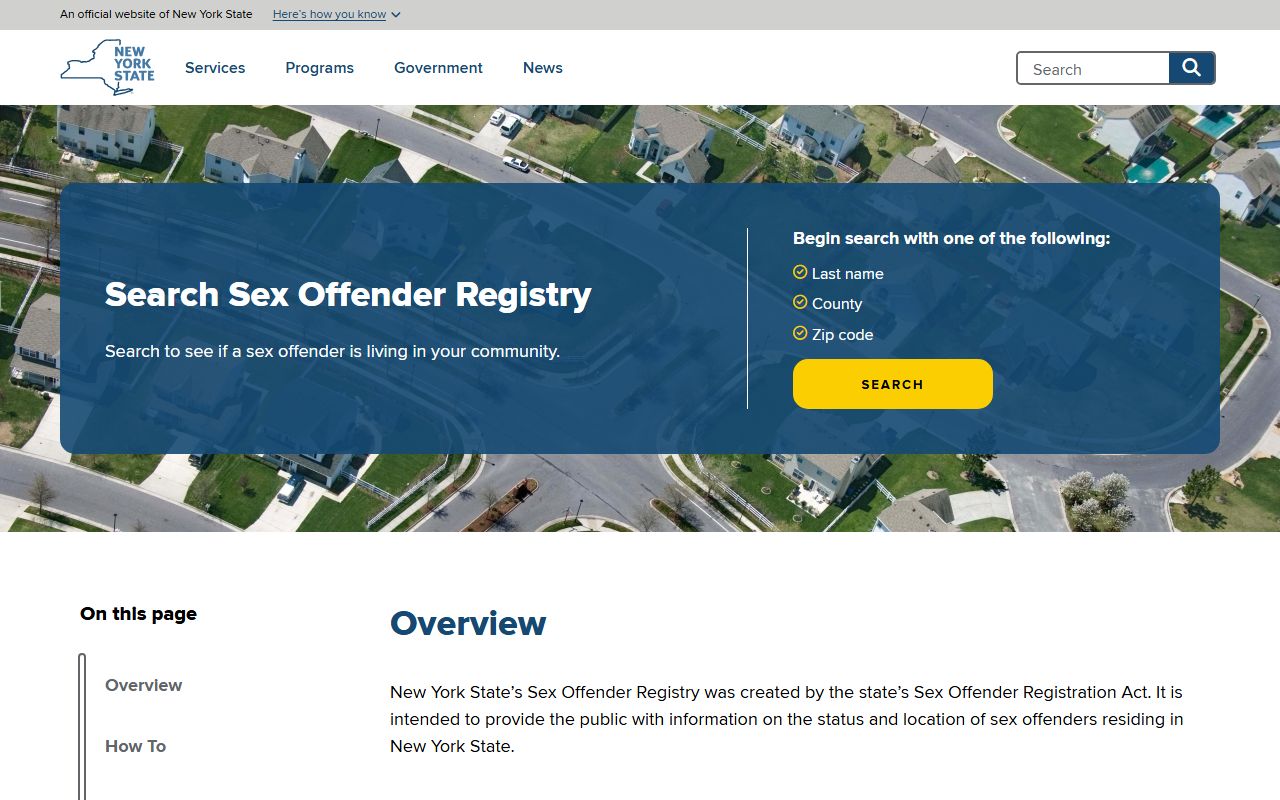 Rockland County released inmates New York sex offender registry guide