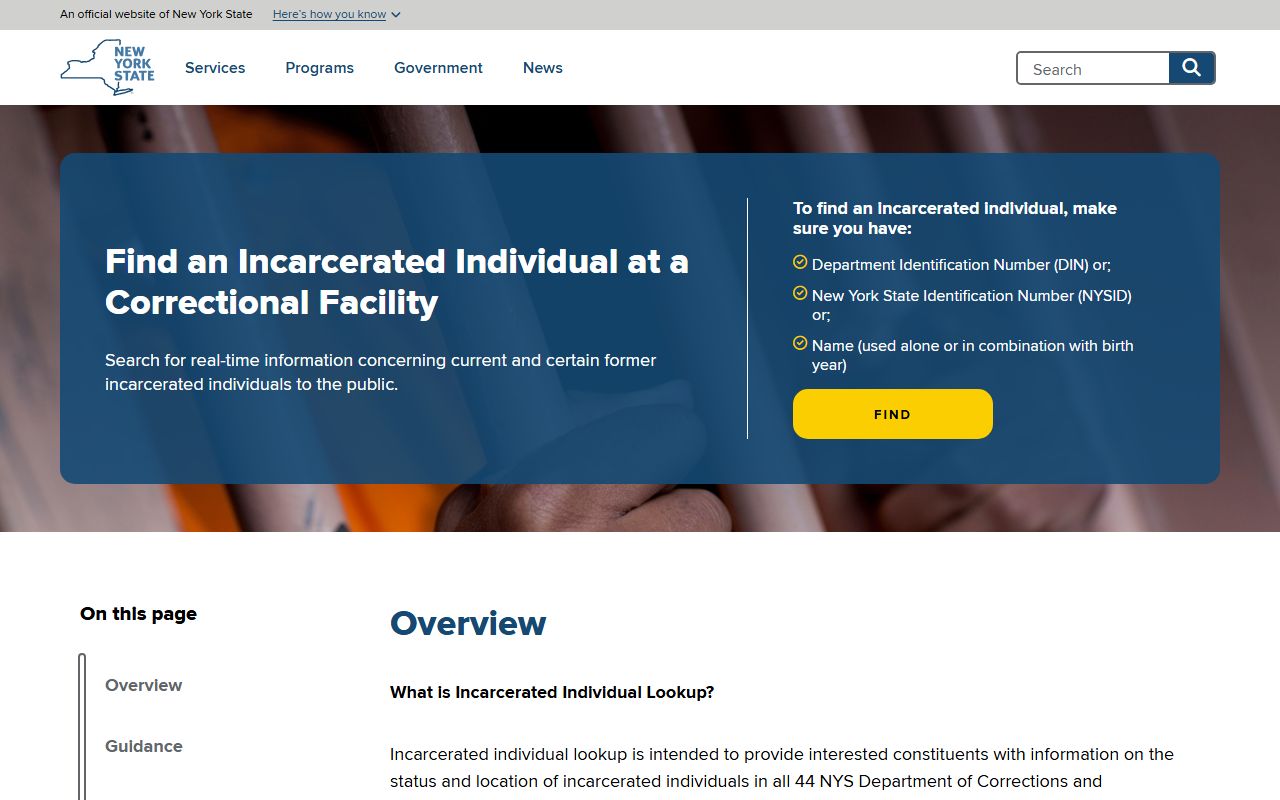 Rockland County released inmates NYS DOCCS incarcerated individual lookup