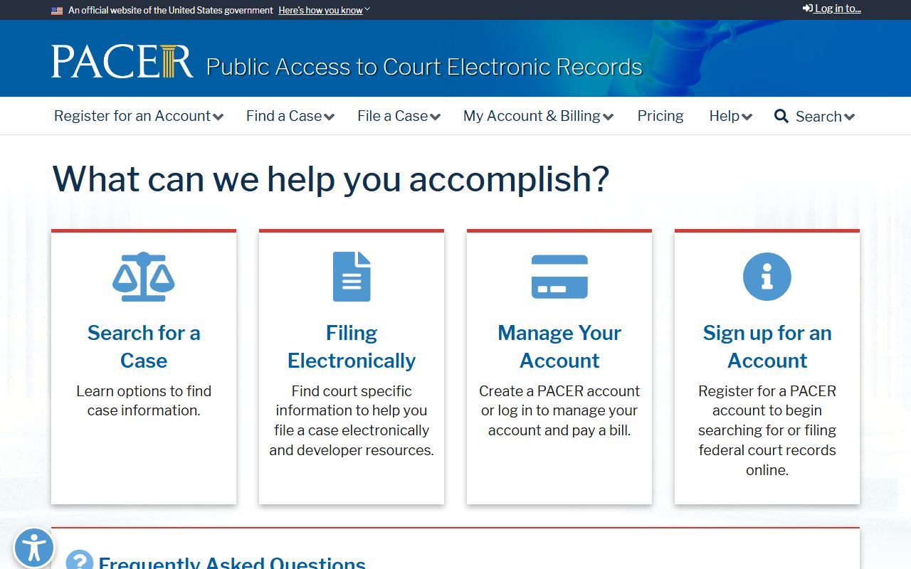 PACER federal court records portal for Rockland County cases
