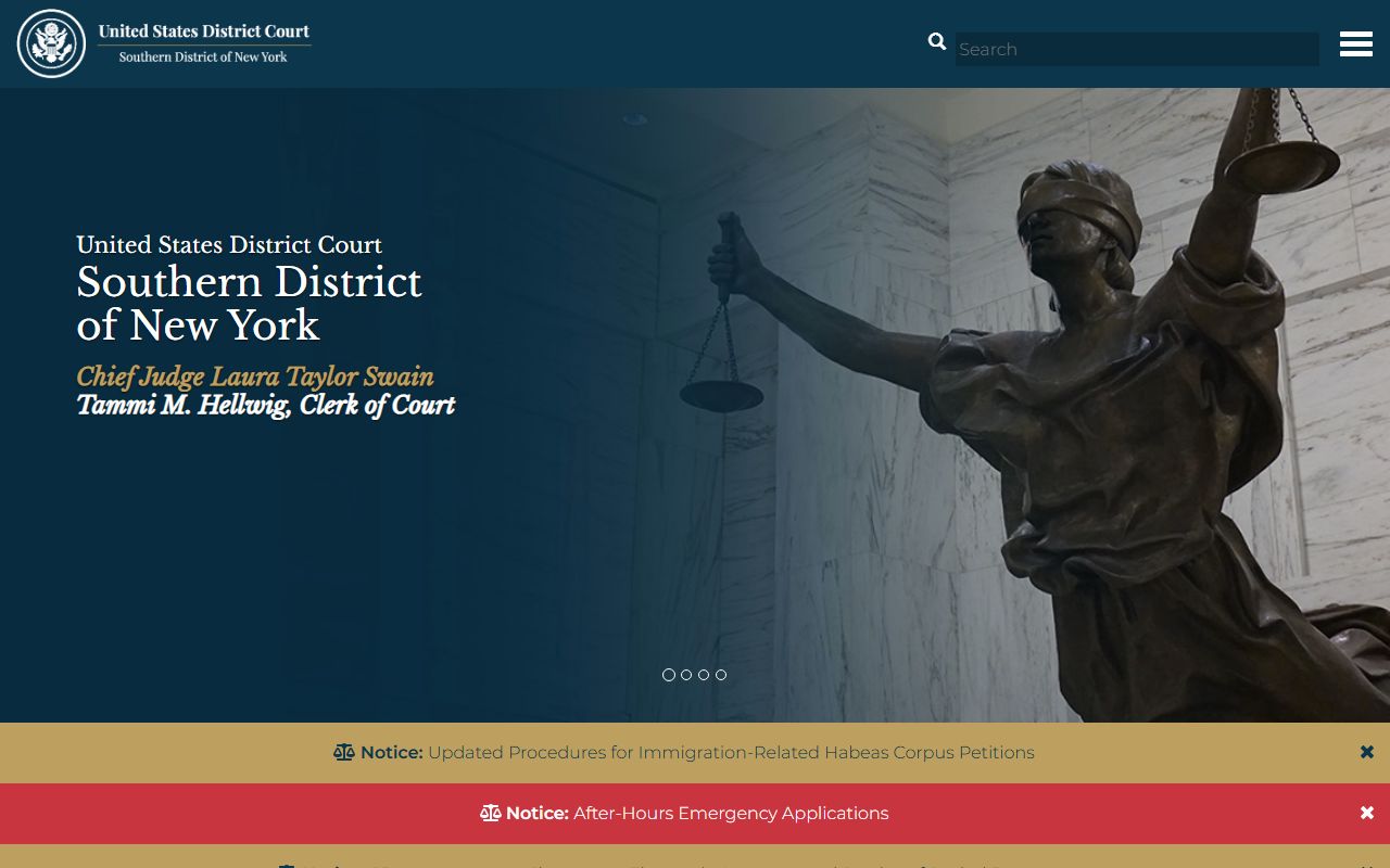 Southern District of New York federal court records covering Rockland County