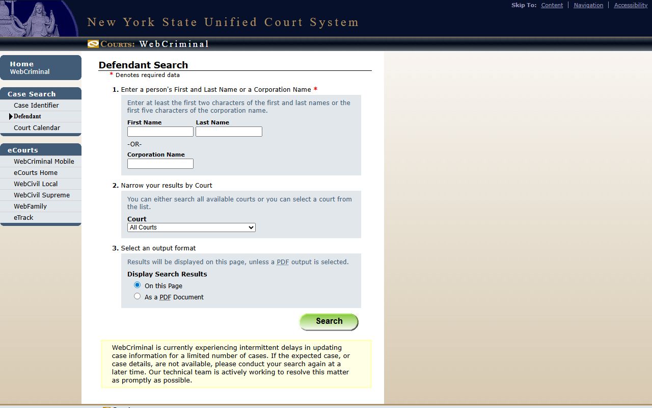 Rockland County arrest records WebCriminal defendant search screen