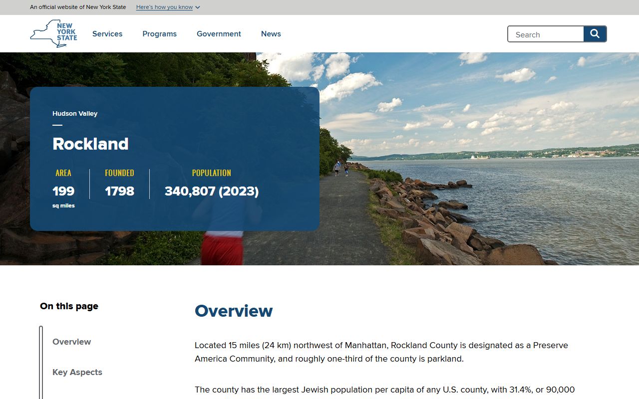 Rockland County profile page on NY.gov for court records context